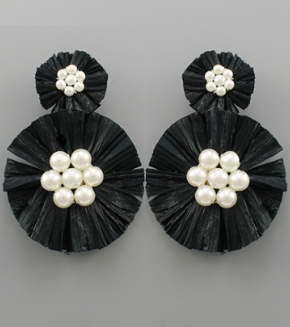 Raffia & Pearls Earrings