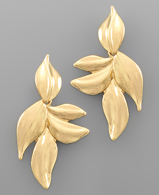 Half Leaf Earrings - Gold