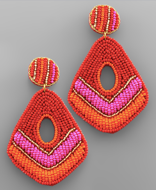 Beaded Color Block Earrings
