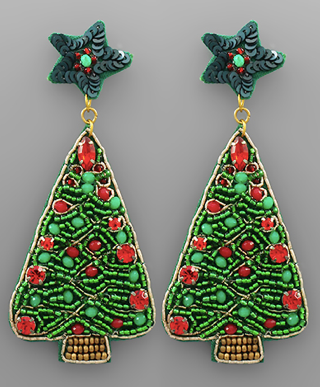 Christmas Is Coming Earring - Green
