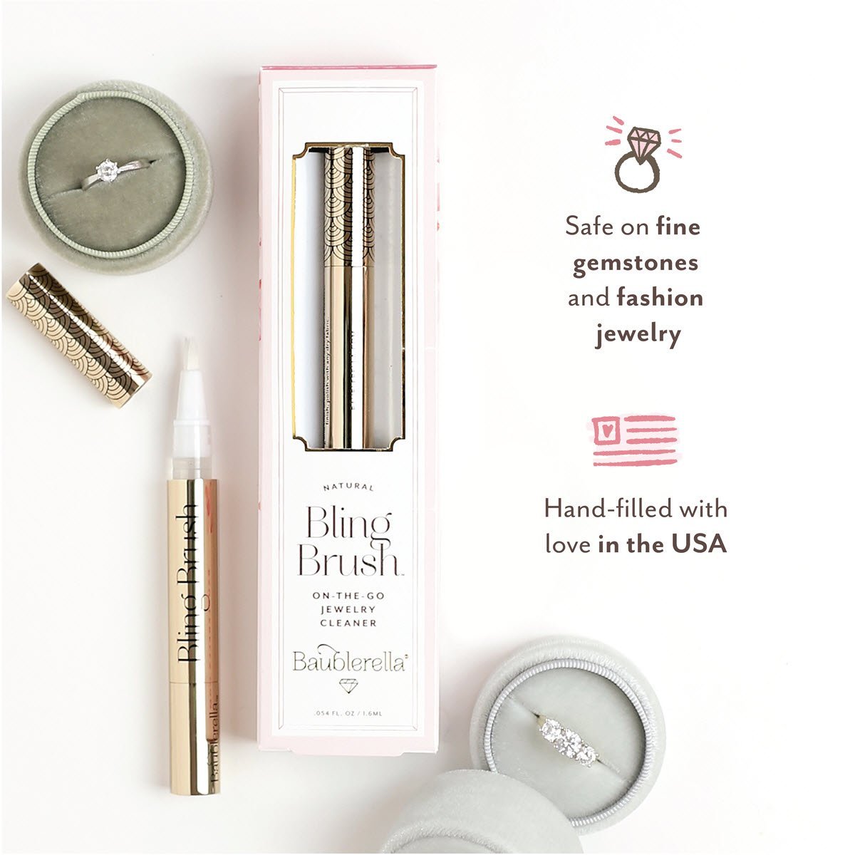 Baublerella - Bling Brush - On - The - Go Jewelry Cleaner - KJ Clothier