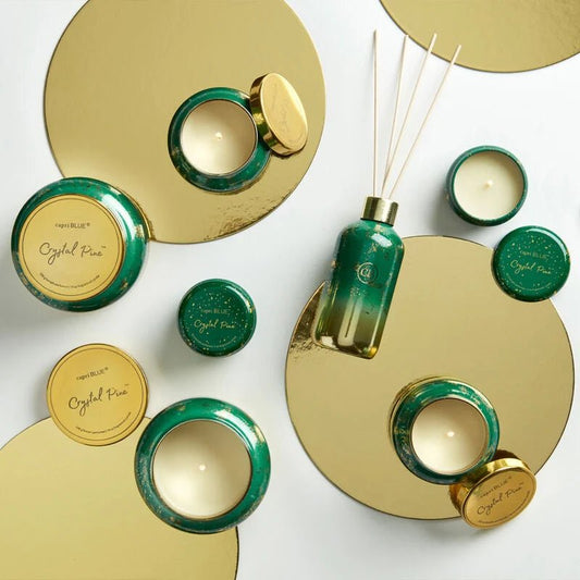 Capri Blue - Glimmer Mini Tin - Crystal Pine 3oz - KJ Clothier