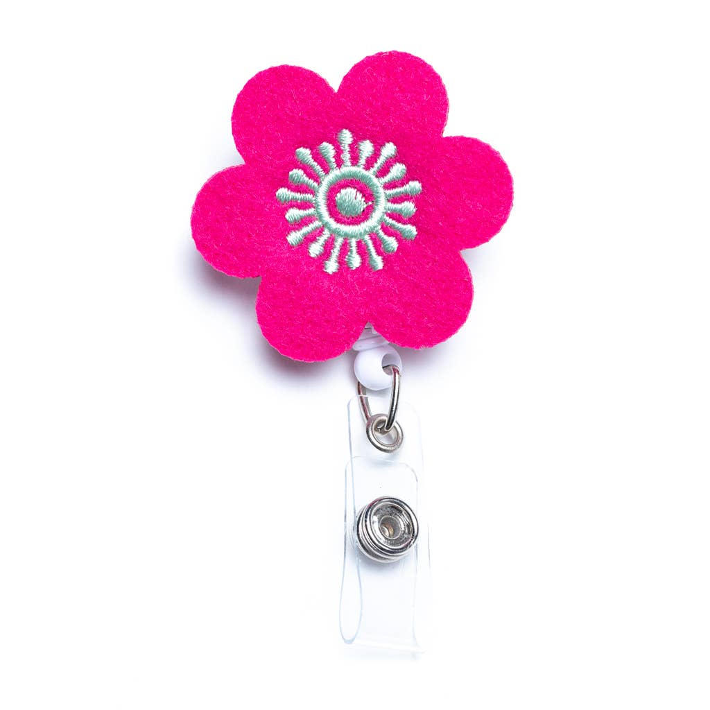 Flower | Nurse and Teacher Badge Reel Holder - KJ Clothier