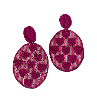 Full Heart Earrings - Pink - KJ Clothier