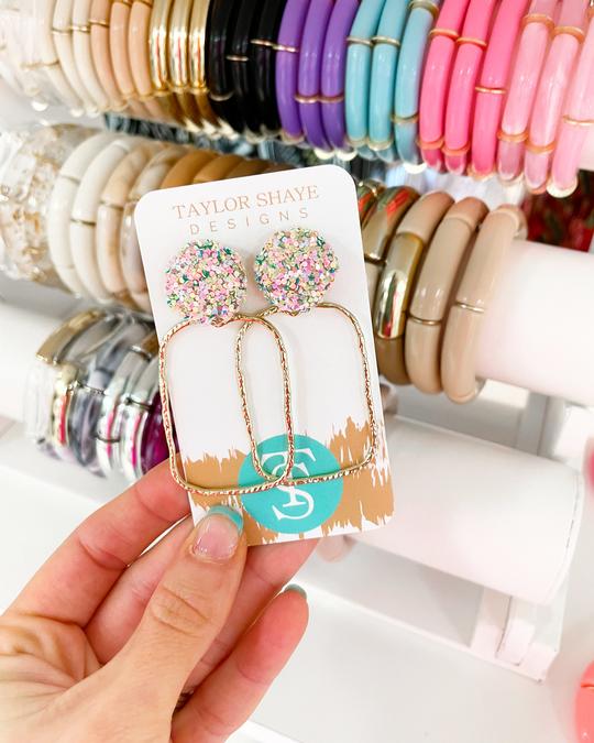 Glitter Top Hoops - Cherry Top - KJ Clothier