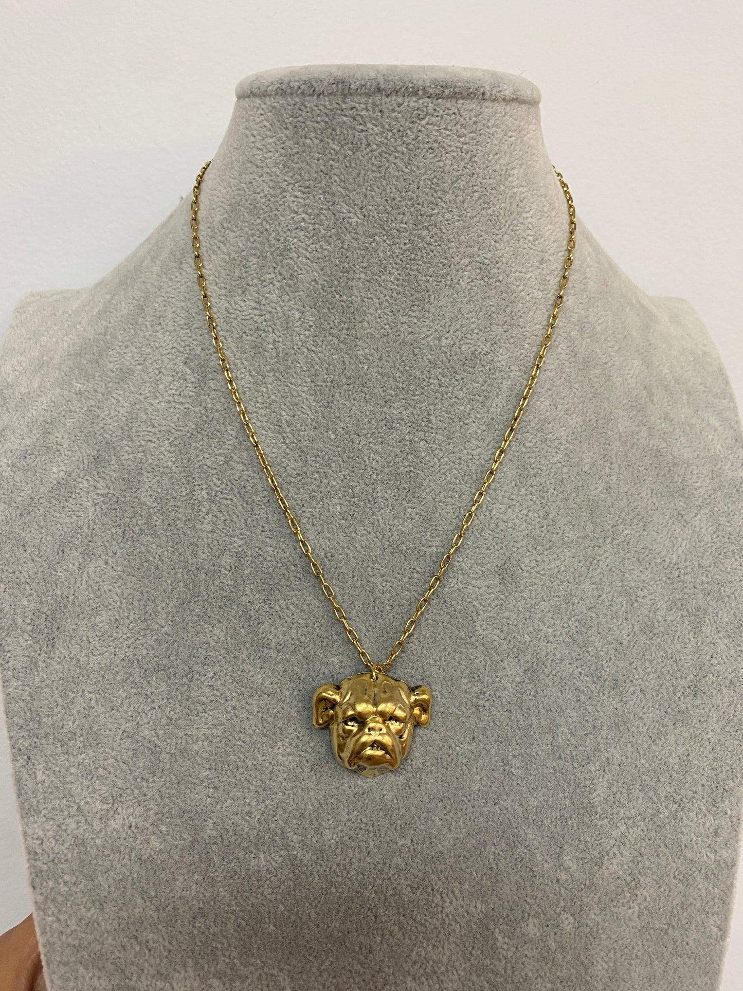 Dainty Chain Bulldog Necklace