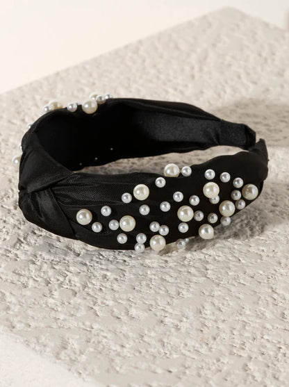 Shira Leah - Knotted Pearl Embellished Headband