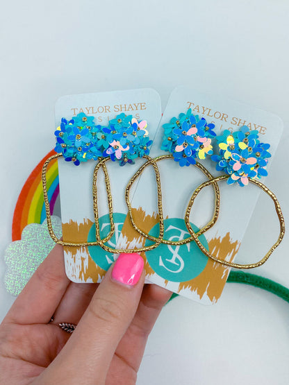 Taylor Shaye Designs - Iridescent Rectangle Flower Hoops