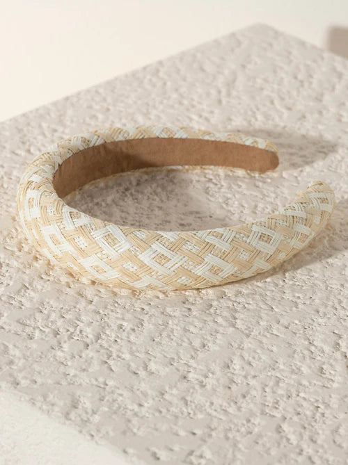 Shira Leah - Padded Straw Headband - Ivory