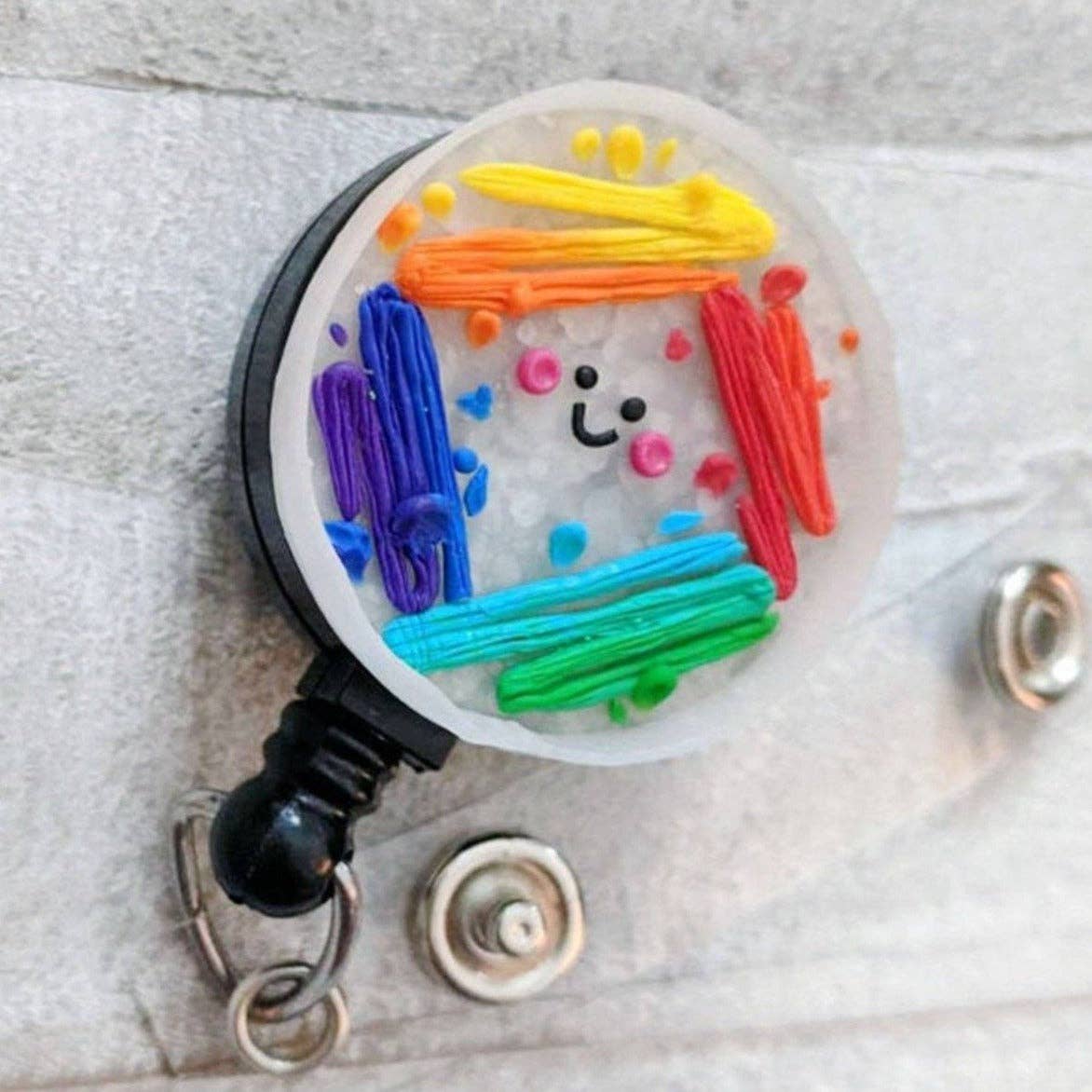 Rainbow Petri Dish Badge Reel - KJ Clothier