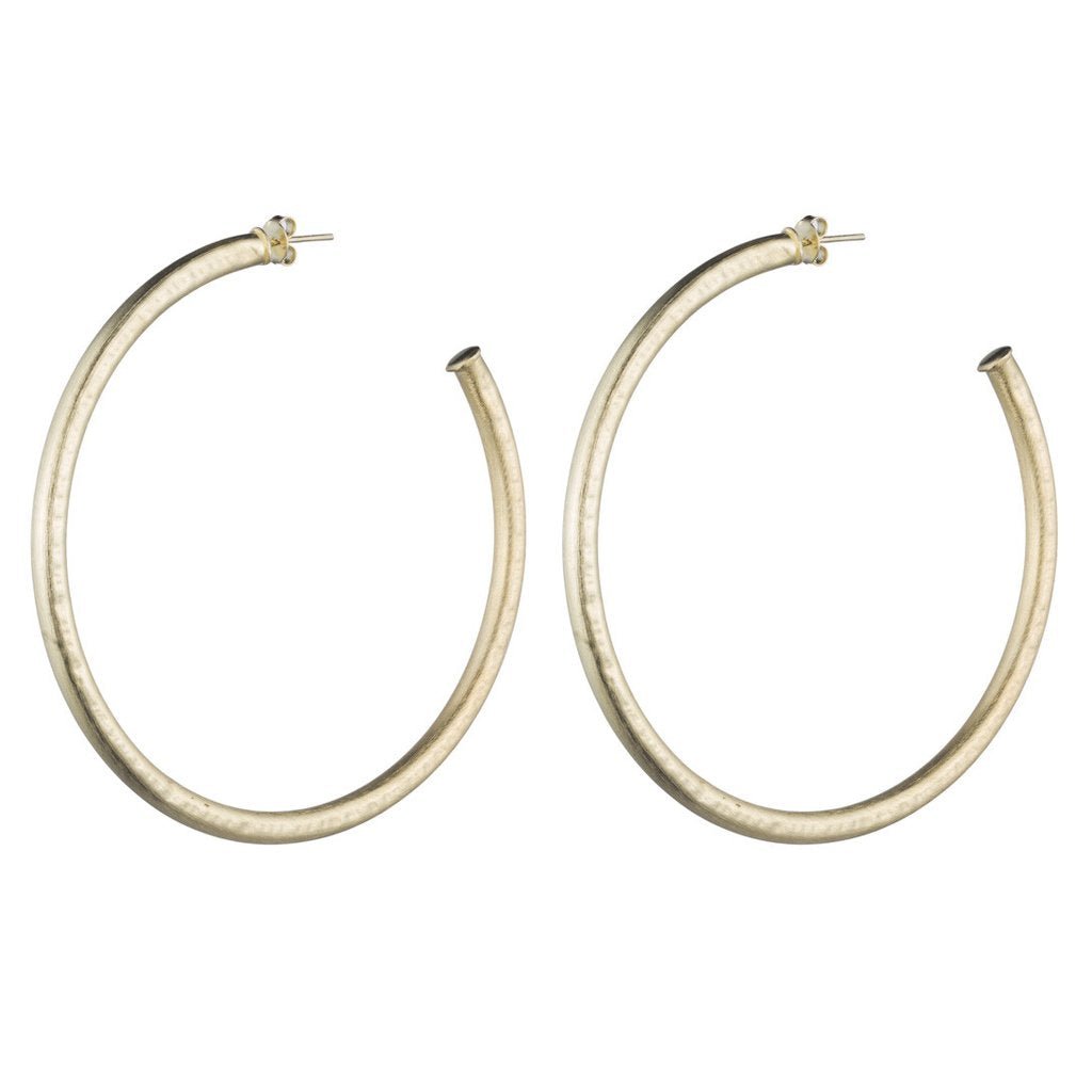 Sheila Fajl - Liana Hoop Earrings - Brushed Gold - KJ Clothier