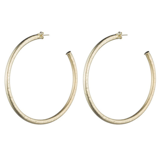 Sheila Fajl - Liana Hoop Earrings - Brushed Gold - KJ Clothier