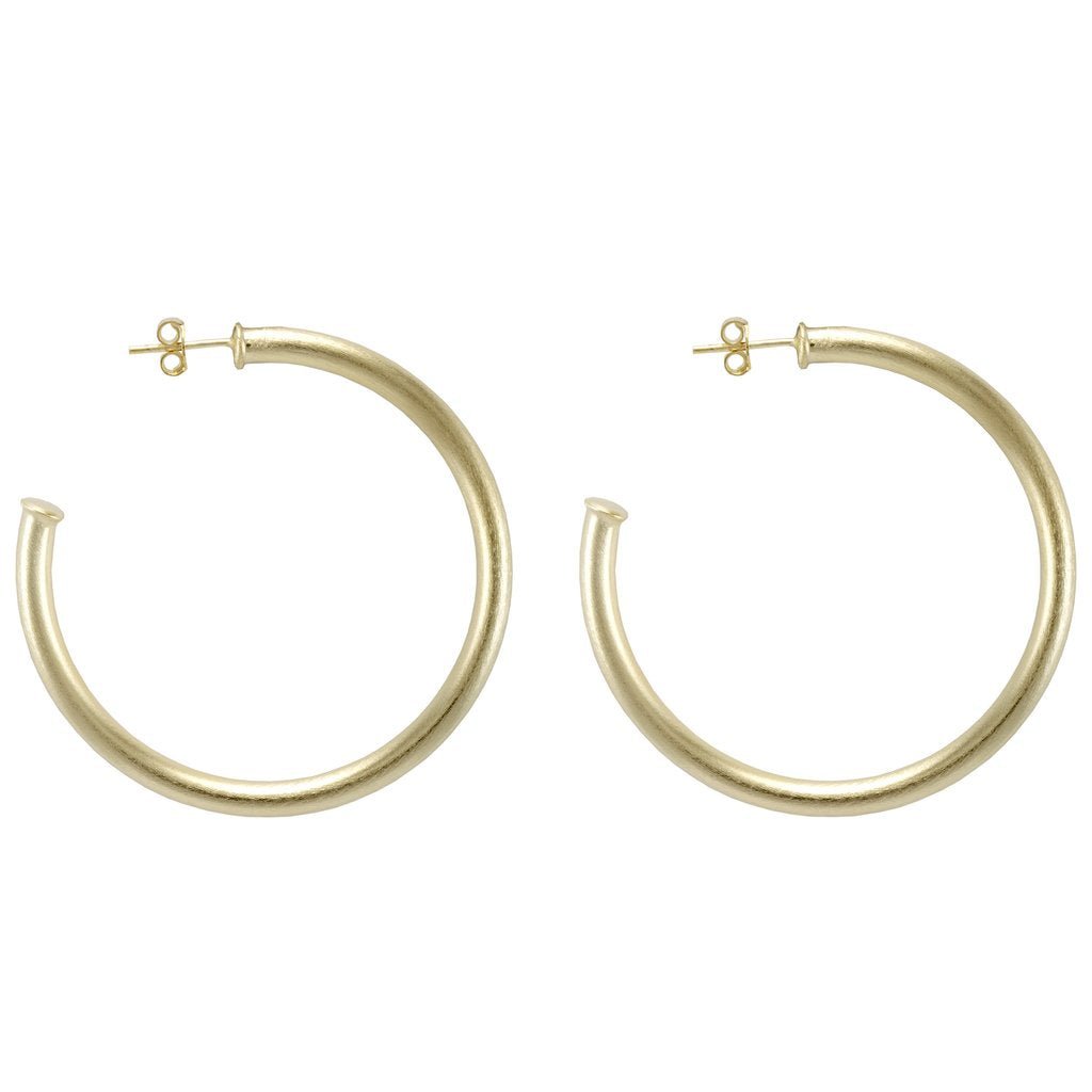 Sheila Fall - Small Everybody's Favorite Hoop Earring - Brushed Gold - KJ Clothier