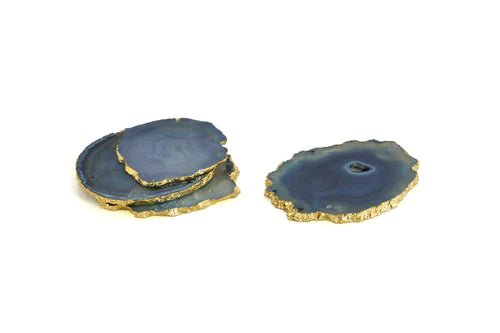 Shira Leah - Agate Coaster Set - Blue - KJ Clothier