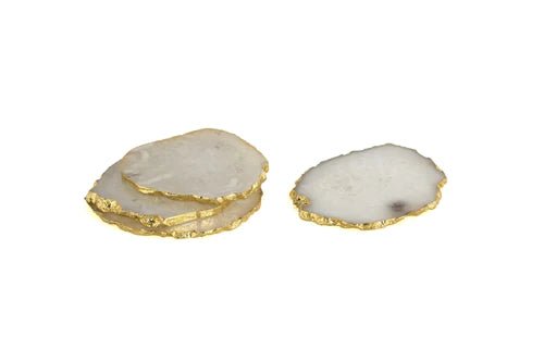 Shira Leah - Agate Coaster Set - White - KJ Clothier