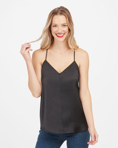 SPANX - V - Neck Racer Back Tank - Black - KJ Clothier