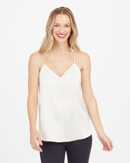 SPANX - V - Neck Racer Back Tank - Ivory - KJ Clothier